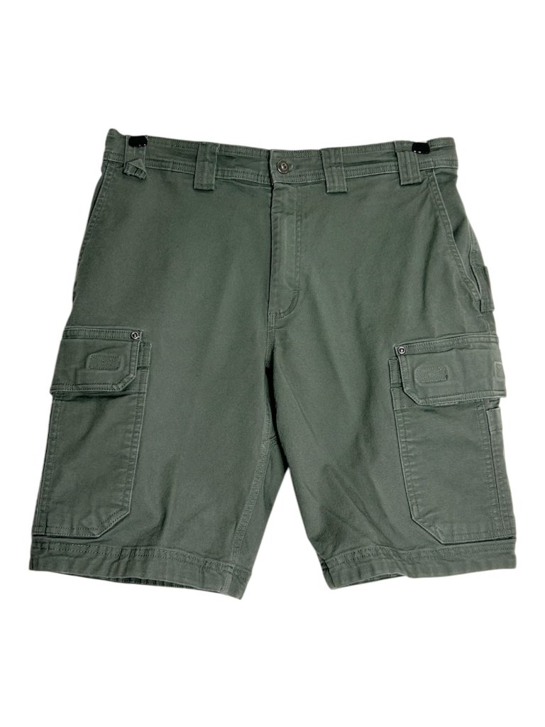 Duluth Trading Co Flex Firehose 11" Relaxed Cargo Shorts In Khaki Green - Sz 34